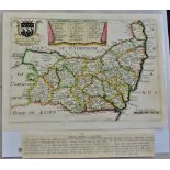 Antique Maps - Suffolk Blome, R1693 Map from ' Cosmography' decorative, dedicated to Charles, Lord