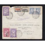 Greece 1934 Airmail Commercial Cover to England with Aiss, a little tatty but an attractive cover