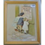 Framed Advertising print-'For Dunlop Tyres', first in 1888 foremost Ever Since', good condition