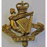 North Irish Horse cap badge, QC (White-metal, slider) K&K: 2292