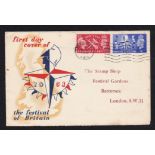 Great Britain 1951 (3) Festival of Britain first day Cover - Battersea S.W.IL Wavy Line Machine