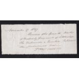 1827 (Nov 17) Reciept from his Grace The Duke of Bedford for Ten Pounds a quarter of a years