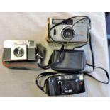 Cameras (3) Kodak Instamatic 25 (in case), Ilford Automatic Universal 50 (in box), and Minolta and