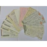 Cheques - A good range of English and Scottish cheques from 1797 to 1926, some scarcer. (30+)