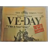 The Times, No. 50 137 Late London Edition. Tuesday May 8 1945 and "The Fall of The Third Reich", V E