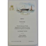 Menu ER HMY Britannia-dated october 1988 Dinner menu in very good condition