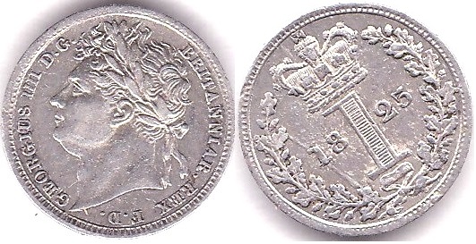 Great Britain 1825 Maundy 1d, Ref: 3821, A/UNC
