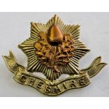 The Cheshire Regiment WWI Cap badge (Bi-metal, lugs) K&K: 621