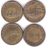 Jamaica 1844 Token, Earl of Elgin/Jamaica Ship at centre, rev Thomas Lundie & Co/ Water Street 1844,