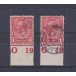 Great Britain 1912 1d Red 019 (1) (P) Controls SG 357 F.U.