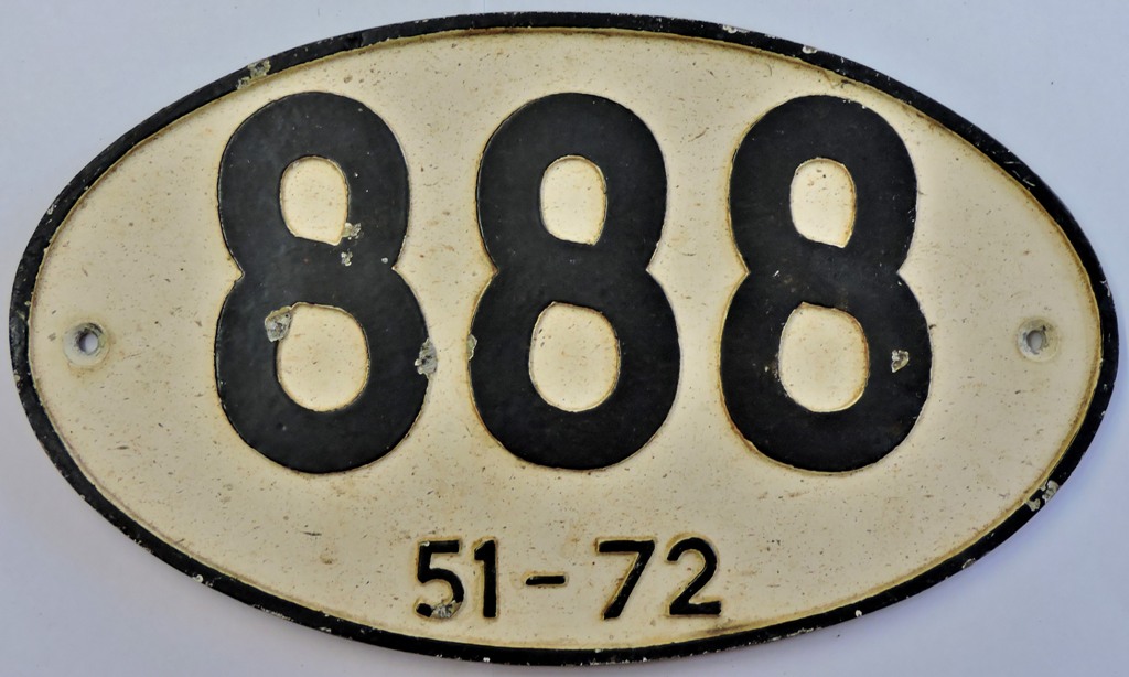 Wagon Plate-Royal label Factory-Wagon Plate 888-51-72, modern(My be Reproduction)