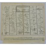 Antique Maps - 1719 Road Map - Kings Lynn to Harwich from 'Principle Roads of England and Wales'