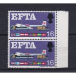 Great Britain Errors and Varieties 1967 EFTA 1s6d, Broken Strut on Wing of Portuguese Flag, SG