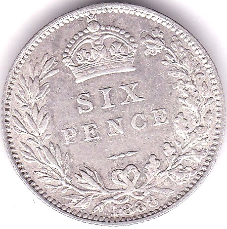 Great Britain 1888 Sixpence, Ref: 3929, EF - Image 2 of 3