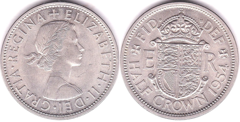 Great Britain 1954 Halfcrown, UNC, quite scarce