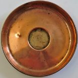 WWI-Trench art, Copper ash-tray with 1902 Edward VI penny listed at centre