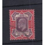 Great Britain 1910-10d dull purple and scarlet, no cross on crown,(SG256a) fine used Cat £250+