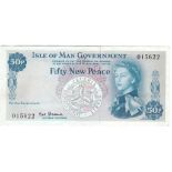 Isle of Man 1969 50 New Pence, P27a, AUNC