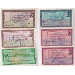 Travellers Cheques 1960 National Provincial Bank Ltd £2 (2), £5, £10 (2) and £20 (6)