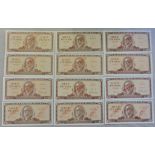 Cuba 1965 - 1988 10 Pesos, 'Specimen' UNC - 12 dates