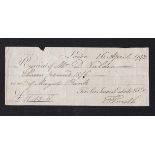 1793 (16 April) Margate Bank Receipt for Sir James Esdale & Co