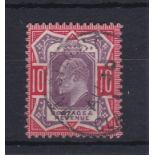 Great Britain 1902-10 10d dull purple and scarlet, (SG256) fine used.