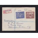 Germany 1949 (17/10) Envelope registered Naumburg (Saale) to London with Goethe 24pf and 84 pf in