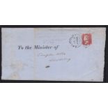 Great Britain1858 Large pair church Benefile return sent Salisbury (1d red tied by XXX Salisbury 653