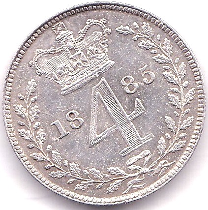 Great Britain 1885 Maundy 4d, Ref: 3917, UNC - Image 3 of 3