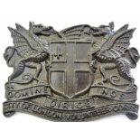 City of London Volunteer Regiment WWI Officers cap badge (Blackened-bronze, lugs) K&K: 1643