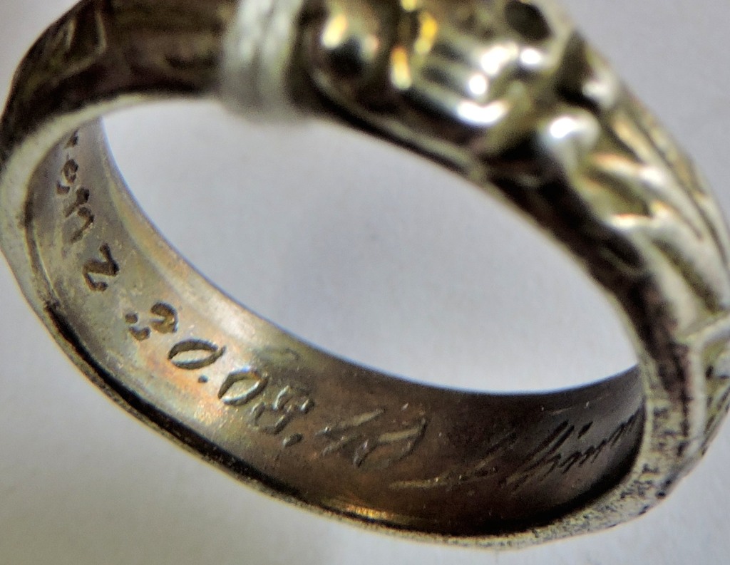 German WWII Pattern SS Honour Ring, owners details to inside. See Terms and Conditions. - Image 2 of 3
