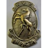 Kent Volunteer Fencibles WWI cap badge (White-metal, slider) K&K: 1629