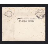 Great Britain 1941 London datestamped unaddressed env with 'Delayed by Enemy Action' handstamp (