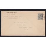 Saint Lucia 1930 Env Caistres to USA with KGV 2d grey adhesives