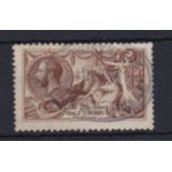 Great Britain 1915 2/6 deep yellow brown, De La Rue, fine used SG 405 Catalogue £225