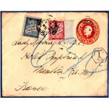 Great Britain - 1922 (4 Jul) North Creake to France Prepaid 2d instead of 3d. Double deficiency 2d=