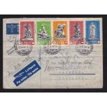 Switzerland - 1940 (22 May) Censored Airmail ENV Zurich to Bangkok with 1940 Red Cross set.