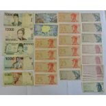 Indonesia - range of 27 notes, including 2003, 50,000 Rupiah, mostly UNC