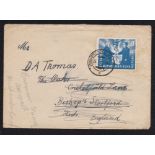 Germany (DDR) 1951 (20/7) Envelope Dresden to England, with 1951 Polish President Berlin visit 50pf.