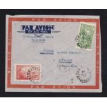 French Colonies Madagascar 1938 Airmail envelope Tamataue to Germany 3Fr, 65c rate.