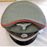 German WWII Waffen SS Pattern Artillery Officers Cap. Medium size See Terms and Conditions.