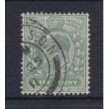 Great Britain 1911-Deep dull green, perf 15x14,(SG279a)fine used.