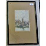 A framed water colour signed F. Robson, named the 'The Home Port' Excellent condition with the scene