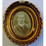Cricket - A small sepia portrait photograph of Albert 'Bert' Parish, 1879 - 1912 the Nott's