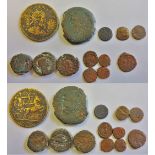 Ancient coinage (12), identified range, fair to fine and Roman-Postumus - Large bronze medallion