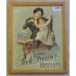 Framed Advertising Print-'Peek Frean & Co's Biscuits' early 1900's, excellent condition