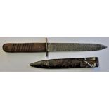 German WWII Pattern Boot Knife fighting dagger, no maker but in good overall condition.