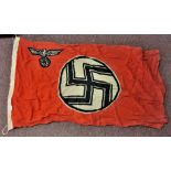 German WWII Party Flag with makers label 'Reichsdflg Kreiss Augsburg, 90x150