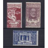 Italy 1922-Mazzini's death anniv mint set of (3) (SG126-128)