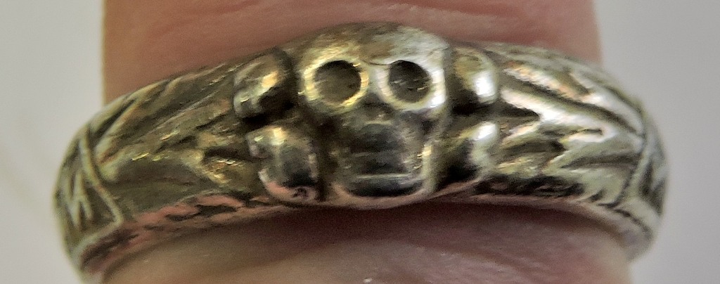 German WWII Pattern SS Honour Ring, owners details to inside. See Terms and Conditions.